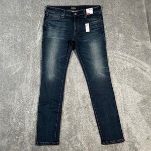 EXPRESS Jeans Denim Skinny Hyper Stretch Dark Blue Wash Mens 36x34 NWT